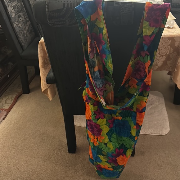 100% cotton bright floral wrap dress - Picture 2 of 4